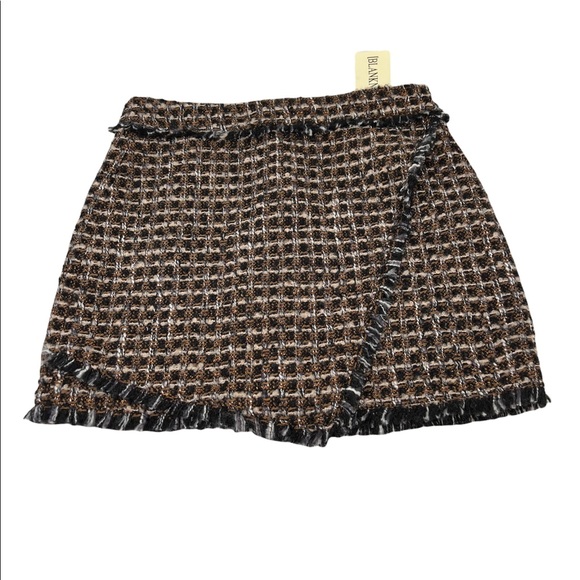 BLANK NYC**Plaid Tweed Brown/Bl./Gold Skirt**Size 27 $88 - Picture 5 of 12